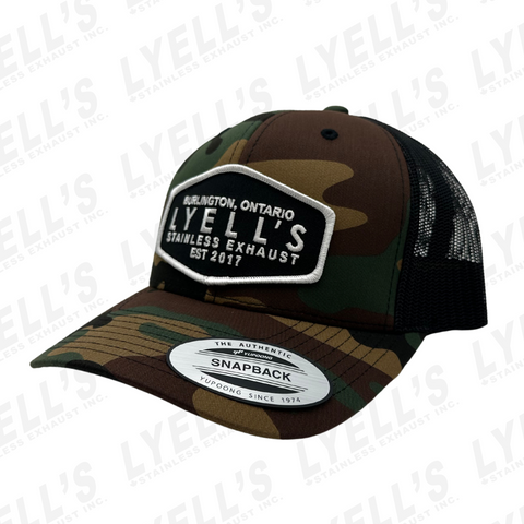 Lyell's Stainless Exhaust Camo Trucker Hat