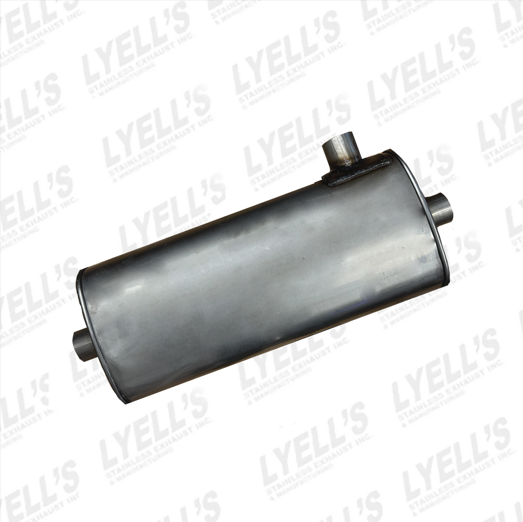 O.E.M. Style 409 Stainless Steel Transverse Muffler Offset Side Dual