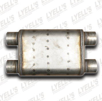 Dual/Dual 18" Body: 2½" Inlet - 2½" Outlet - Lyell's Stainless Exhaust Inc., Mandrel Bending Ontario