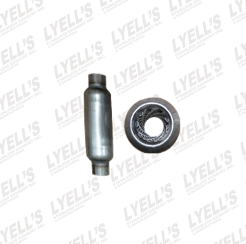 2¼" 409 Stainless Steel Resonator w/ Necks - 10" Length - Lyell's Stainless Exhaust Inc., Mandrel Bending Ontario