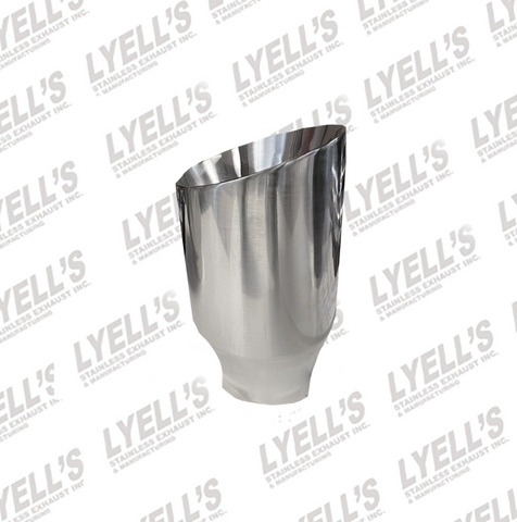 3 1/2" OD Round - 2 1/4 " ID Inlet -  304 Stainless Exhaust Tip