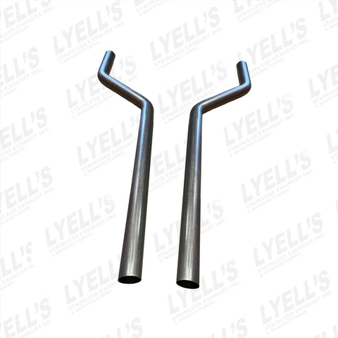 2 1/2'' 409 Stainless Universal Header Crossmember Exhaust Pipes - Narrow