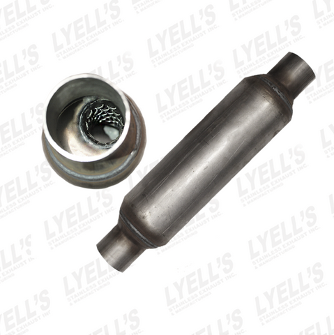 2½" x 12" Resonator - 4" Body -  Aluminized - Lyell's Stainless Exhaust Inc., Mandrel Bending Ontario