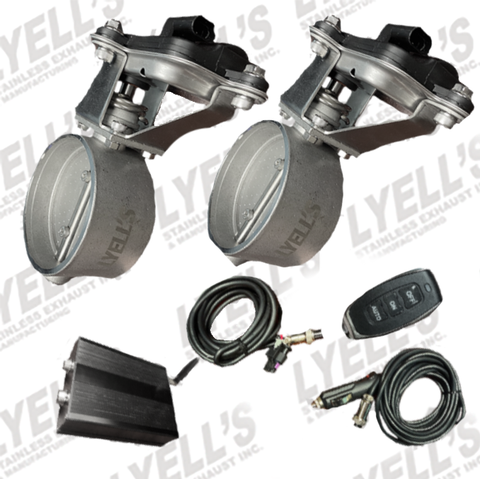 Dual 3'' Electronic Exhaust Cut Out Valve Kit - Remote Control