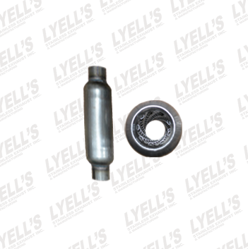 2½" 409 Stainless Steel Resonator w/ Necks - 12" Length - Lyell's Stainless Exhaust Inc., Mandrel Bending Ontario