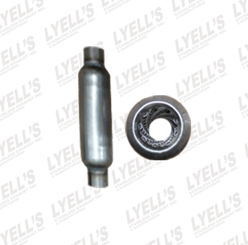 2" 409 Stainless Steel Resonator w/ Necks - 16" Length - Lyell's Stainless Exhaust Inc., Mandrel Bending Ontario