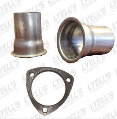 3" Flat Header Collectors Kit - 2½" OD: 3 Hole Flange - Lyell's Stainless Exhaust Inc., Mandrel Bending Ontario
