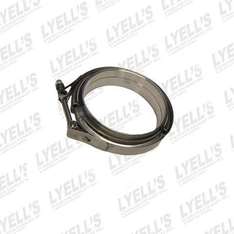 2 V-Band Clamp & Flange Kit 304 Stainless Steel For Exhaust Turbo Downpipe (Polished)