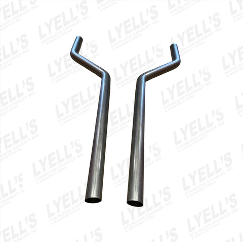 3'' 409 Stainless Universal Header Crossmember Exhaust Pipes - Wide