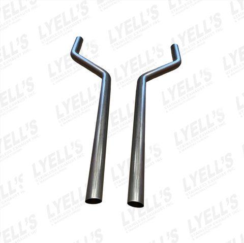 3'' 409 Stainless Universal Header Crossmember Exhaust Pipes - Narrow
