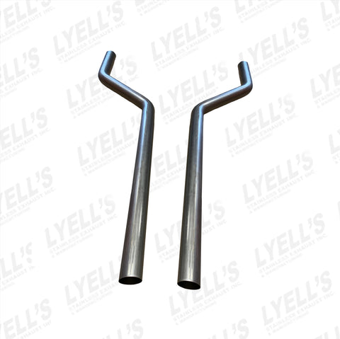 2 1/2'' 409 Stainless Universal Header Crossmember Exhaust Pipes - Wide