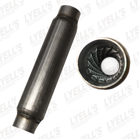 3" Aluminized Resonator with 4" Body  - 12" Length - Lyell's Stainless Exhaust Inc., Mandrel Bending Ontario